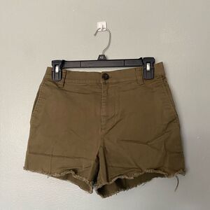 Madewell Army green cut off cotton shorts 25